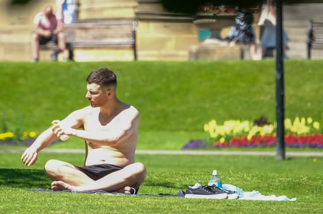 People out enjoying the sun in Sheffield as temperatures hit 29C