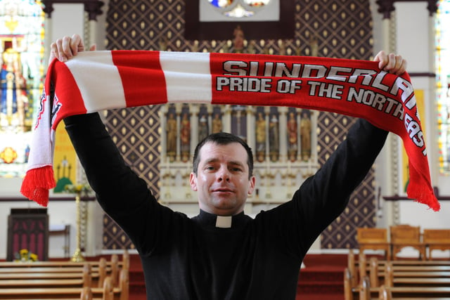 Father Marc Lyden-Smith was encouraging Sunderland Football Club fans to come to St Mary's RC Church and light a candle to support their team in 2015.