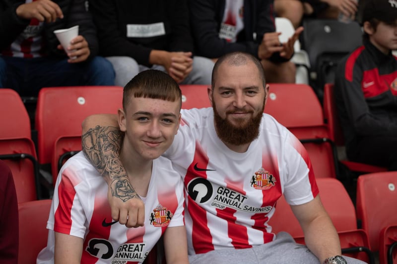 Full of smiles as thousands of fans watched the lads at the Stadium of Light. Picture: Josh Bewick Photography.