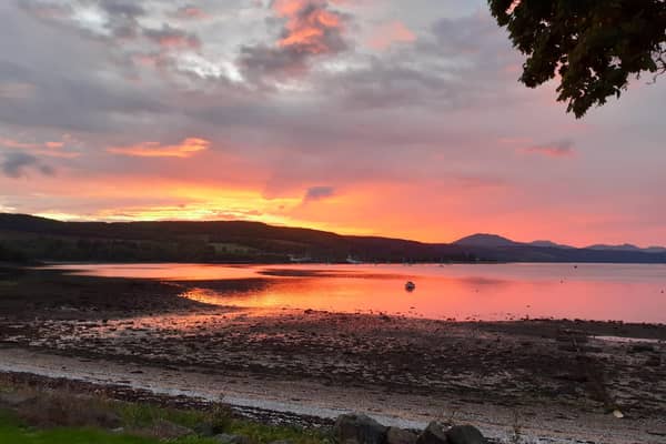 A beautiful sunset over Gare Loch as viewed from Rosneath Castle Park
