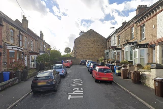 The joint second-highest number of reports of robbery in Sheffield in February 2023 were made in connection with incidents that took place on or near The Nook, Crookes, with 2
