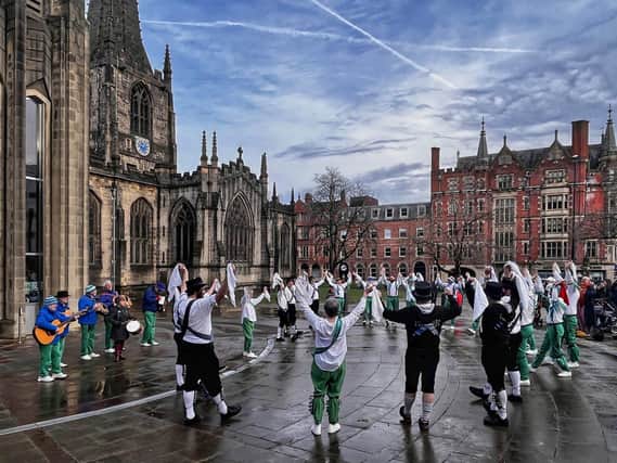 Sheffield City and Five Rivers Morris at Sheffield Cathedral on New Years Day