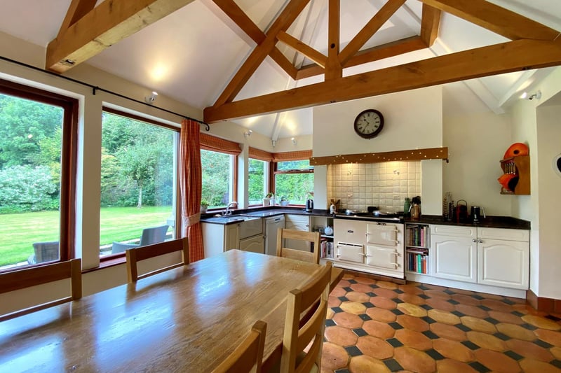 The property has a large kitchen and pavilion area