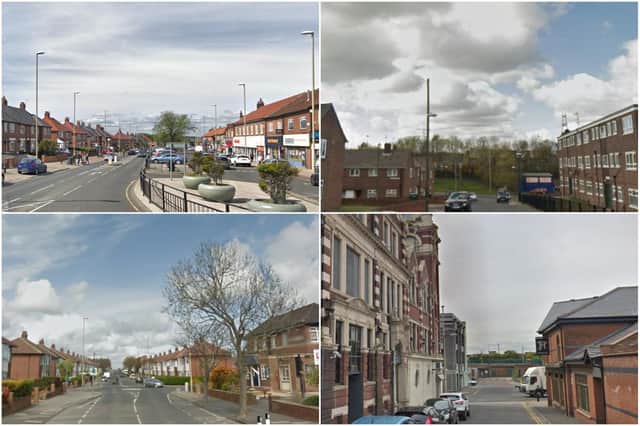 Just some of the streets where most crime was reported to Northumbria Police across South Tyneside in January 2020.