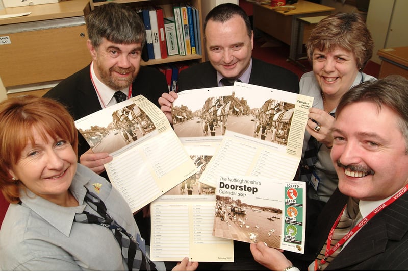 A1 Housing, Long Lane launched the  new Notts Doorstep Calendar 2007
Picture: L-R: Pam Paintain (Supported Housing, Warden), Cllr Mick Storey, Bernard Coleman (Mgr Director, A1 Housing), Sue Slater (Supported Housing, Officer) & Cllr Glynn Gilfoyle.