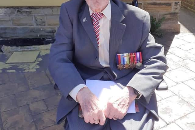The 93-year-old veteran was presented with his war medals in an emotional ceremony after thieves stole his old ones.