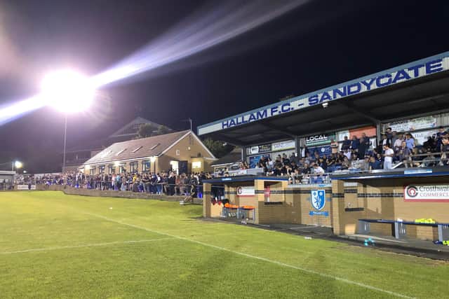 More than 600 fans crammed into Sandygate on Tuesday. Photo: Hallam FC.