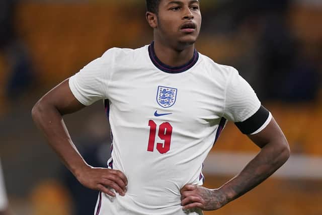 Rhian Brewster of England during the UEFA Euro U21 Qualifying match at Molineux, Wolverhampton. Picture date: 13th November 2020. Picture credit should read: Andrew Yates/Sportimage