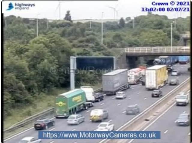 A truck has stalled on the M1 Southbound near Junction 31.