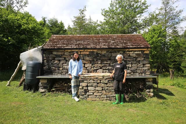 Eco-cafe Apple Shack and Flying Horse Lawn centre, at Blackbrook Wood, Rivelin Valley. Pictured are Lou Huson and her daughter Freya. Picture: Chris Etchells