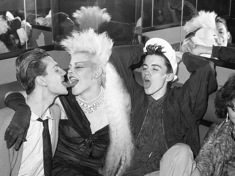 Maestro’s in Scott Street, Glasgow, earned itself a reputation as a place where only the right sort of people got through the door. Many tried to get in – and many failed. Angela Farley, dancer with Frankie Goes to Hollywood, headed north from Liverpool for a night out at Maestro's after hearing about the club. She wasn't disappointed. (Picture by Simon Clegg)