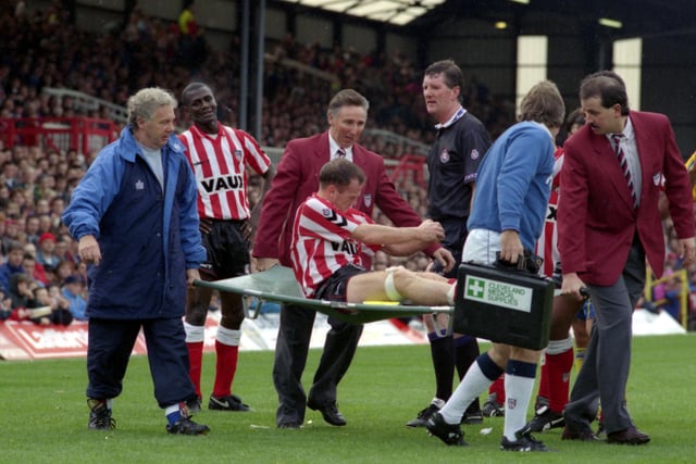 During his final game for Sunderland, against Birmingham City in 1993, Kay broke his leg and instead of writhing in pain, he sat up on the stretcher and pretended to row it off the pitch.