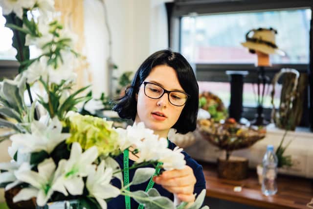 A Sheffield college student in the floristry department