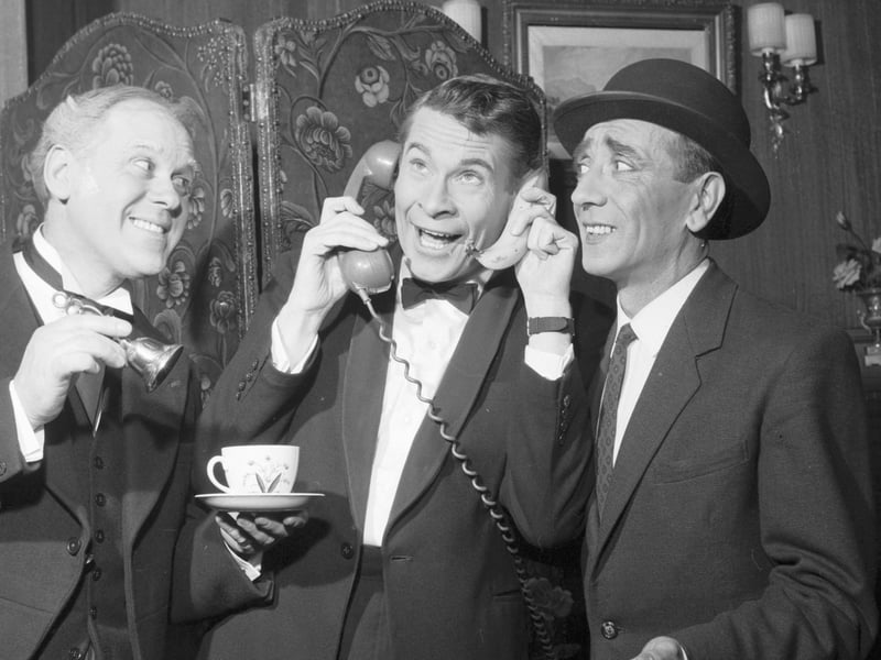 Stanley Baxter is joined by television legend Glen Michael in a scene from his production at the King's Theatre in April 1966.