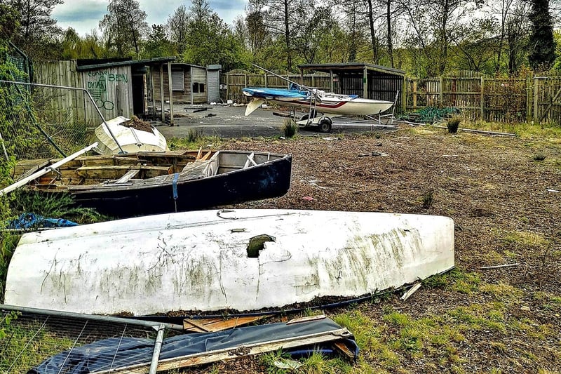 Old boats inside the playground.