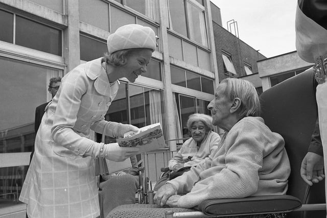 The Duchess of Kent met 100-year-old Ethel Taylor at Nether Edge Hospital, Sheffield - 1969