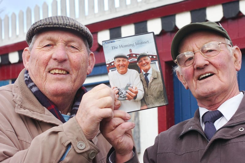 Maurice and Jacky Surtees were pictured in Ryhope with a copy of a film which showed their lives in the pigeon world.