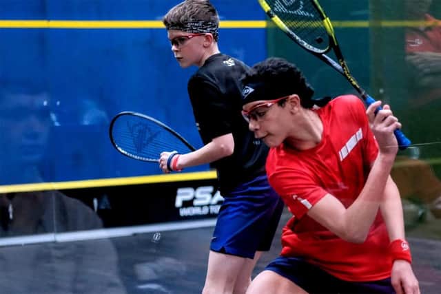 Two players in action at the British Junior Championship
