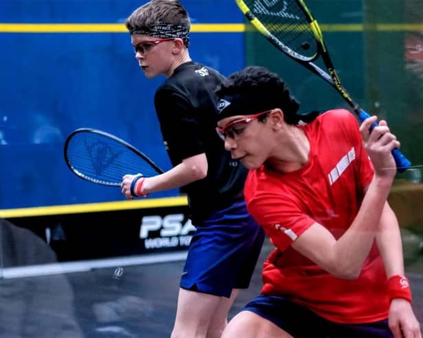 Two players in action at the British Junior Championship