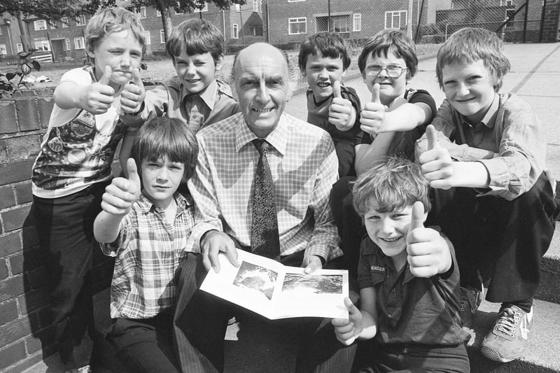 Middleton Camp gets the thumbs up from some of the  boys from Quarry View Primary School and teacher Mr Ken Howard, who was planning to take them there in 1980.