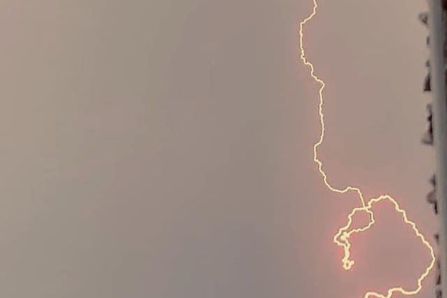 A luminous red-tinged lightning strike was visible to residents on East Bank road, Heeley. Amy Wild captured this powerful image of the unusual lightning bolt on June 16, 2020.