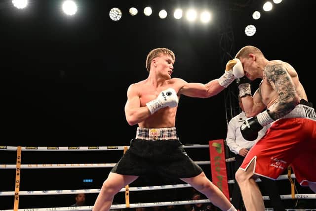 Red Johnson gets stuck in. Picture: Connor McMain