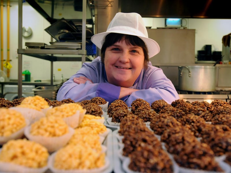 School cook in charge Linda Seales who was awarded the Hedley Bowl for her contribution to school meals in 2013.