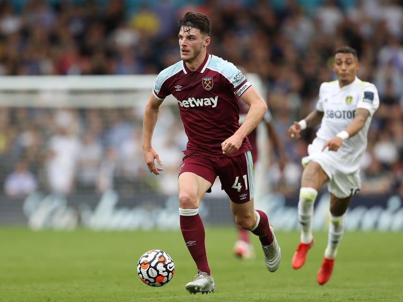 Overall team value: £305m. Most valuable player: Declan Rice (£31.1m). Number of players: 33. Average player value: £9.2m.