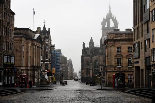 Empty Edinburgh streets during the first lockdown in March 2020