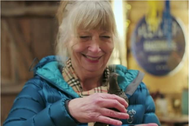 Sheffield woman Liz was left delighted after her clockwork pigeon was put back together on TV's The Repair Shop. (Photo: BBC).