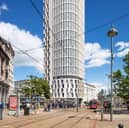 How the proposed 40-storey Kings Tower on High Street in Sheffield city centre would look.