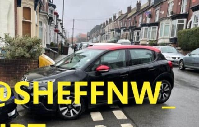Police have revealed some of the worst parking seen in Sheffield – and referenced a famous sitcom to highlight the rules. The picture shows one of the cars police revealed had been fined this week