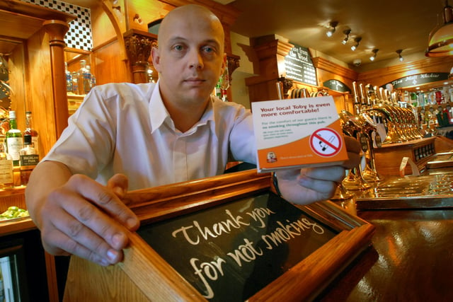 Assistant manager Chris Thompson was in the picture in 2007 at the Britannia in Cleadon on the day it was officially smoke free.