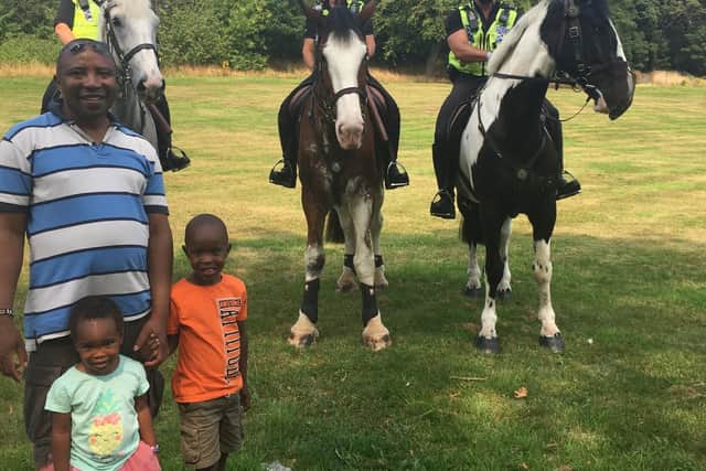 Young Asaph and his sister Abbie were 'mesmerised' by the horses