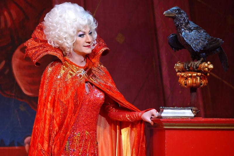Paul O’Grady performing as Lily Savage, as the Wicked Queen, in Snow White & The Seven Dwarfs -at the Victoria Palace Theatre, London - 2004.