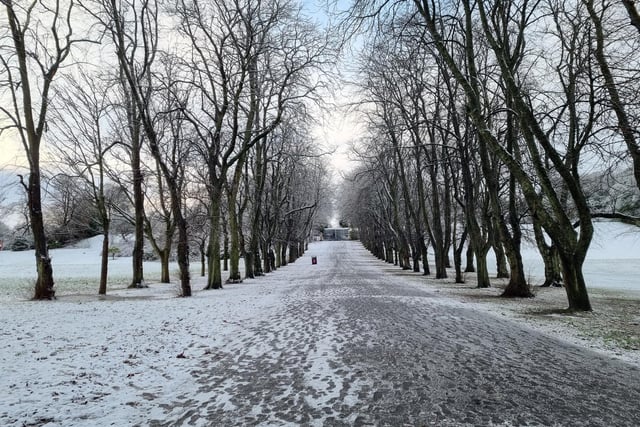 The Queen's Park steps have been given a light dusting this morning.