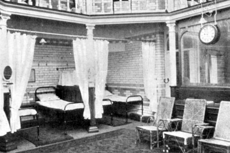 The loungers and beds at Glossop Road Baths