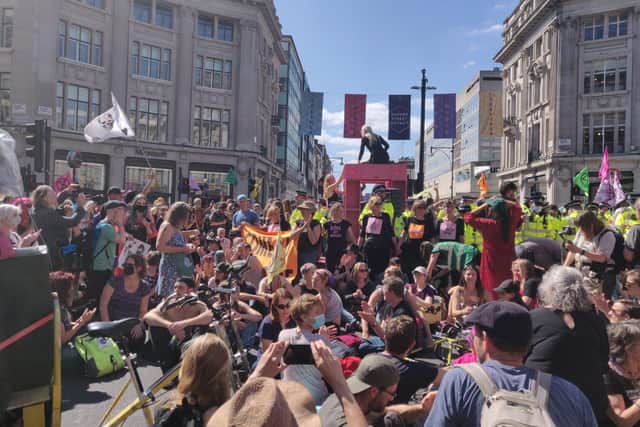 The Extinction Rebellion protests in London today