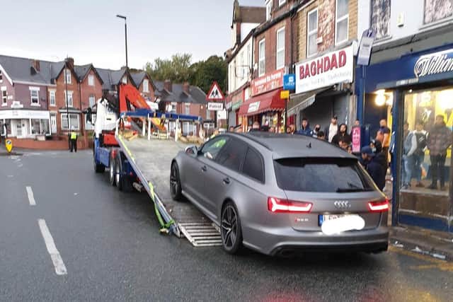 An Audi RS6 was seized by police officers in Page Hall, Sheffield