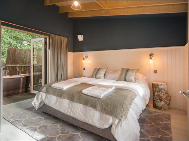 All the treehouses are one bedroom, but also come equipped with a sofa bed that can sleep two children (under 12) which makes the place ideal for a couple or family getaway. Each of the huts have a different name, named after birds, and take a slightly different style to each other. The one pictured here is Nuthatch, which is designed with a more luxurious look to the others, according to Louisa.