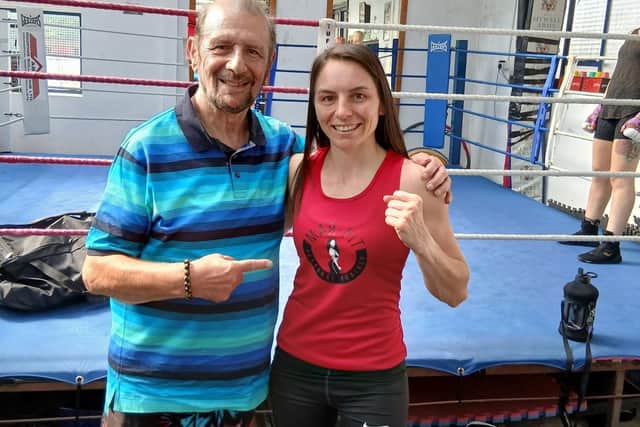 Nicola Hopewell at British Board of Control inspector Alan Alster