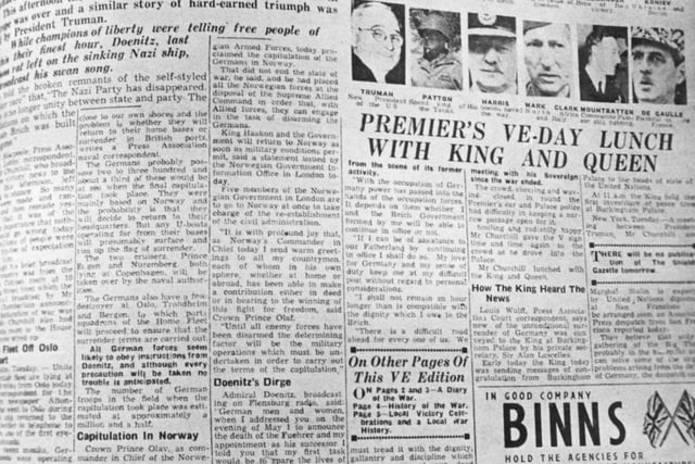 'Europe is free', said the headline. 'Lovers of liberty, this is your day,' it added. Take a look at the 'V News' edition of the Shields Gazette from 1945.