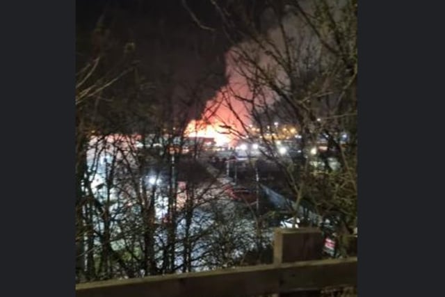 Dramatic pictures show the  blaze at Balby Carr Bank recycling site, this evening.
