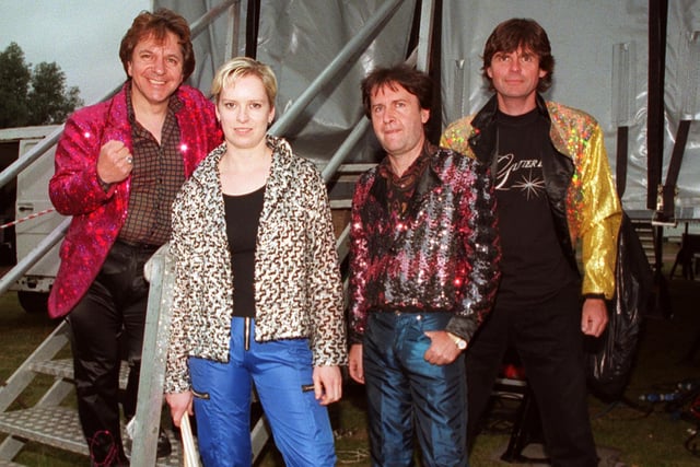 Pictured are Glam rock legends the Glitter Band at Clumber park in 1998