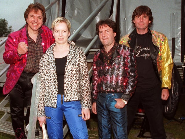 Pictured are Glam rock legends the Glitter Band at Clumber park in 1998