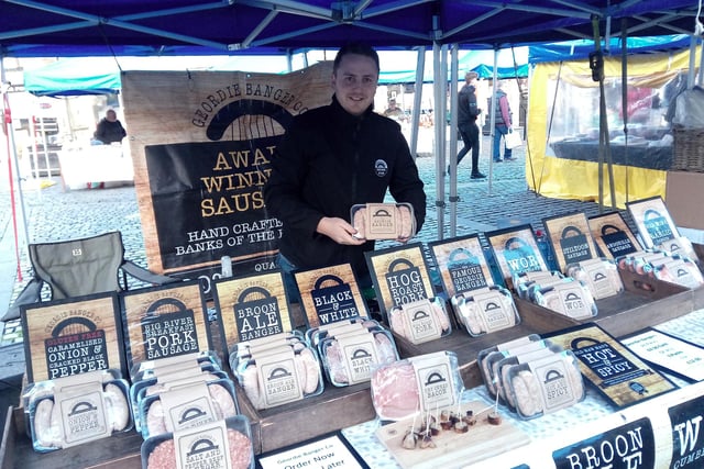 Geordie Bangers has recently started attending Alnwick Market.
David McDonald, manning the stall, said: "Quite a lot of people know about us through our Amble pod and regular appearances at Berwick Market but having a regular stall in Alnwick will be a good way to spread the brand."