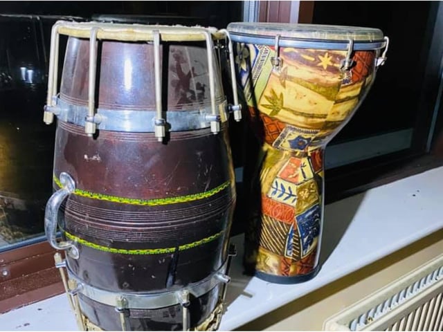 Musical instruments have been left to gather dust.
