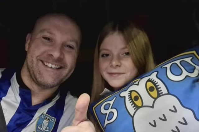Graham Butler and his daughter, Megan, ahead of their long trip to Hillsborough to watch Sheffield Wednesday over the weekend.