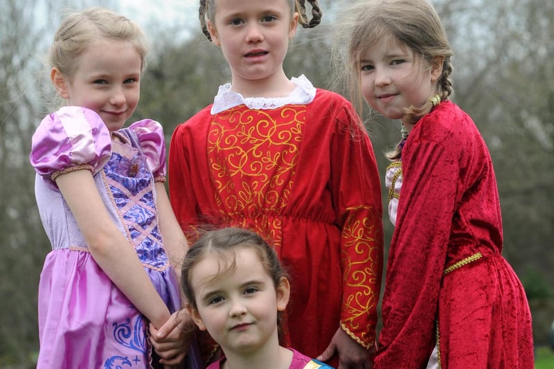 St Georges Day at Bedes World 10 years ago.Pictured are Katie Makepiece, Lilyella Smith, Kate Robertson and, front, Emma Lamport, from Jarrow C of E school.