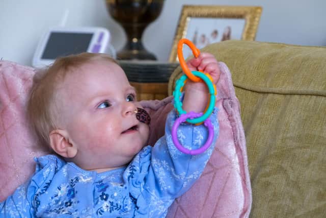 Rowanna Cookson. from Stannington, pictured. Rowanna is waiting for a vital operation. It has now already been five months – and mum Amy fears it is putting her at risk